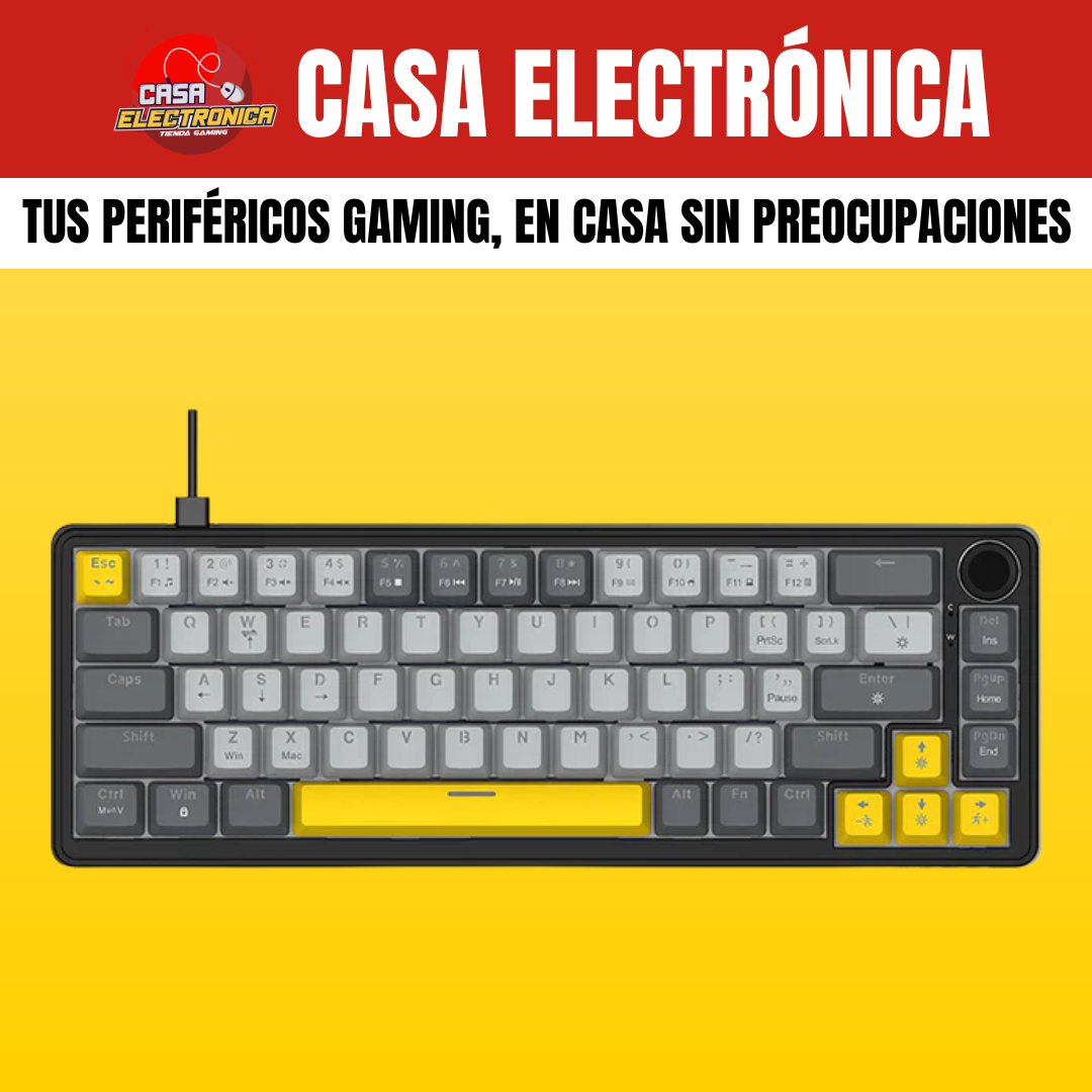 Teclado Mecánico Ajazz AK690 Gasket Sonido Cremoso con Perilla 65%
