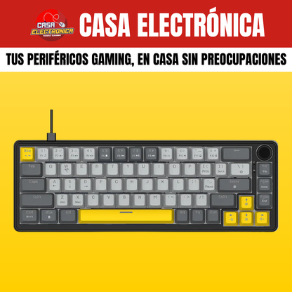 Teclado Mecánico Ajazz AK690 Gasket Sonido Cremoso con Perilla 65%