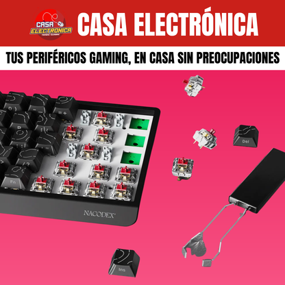 Teclado Mecánico Ajazz NK68 V2 65% Rainbow Reclinable Moderno Gaming