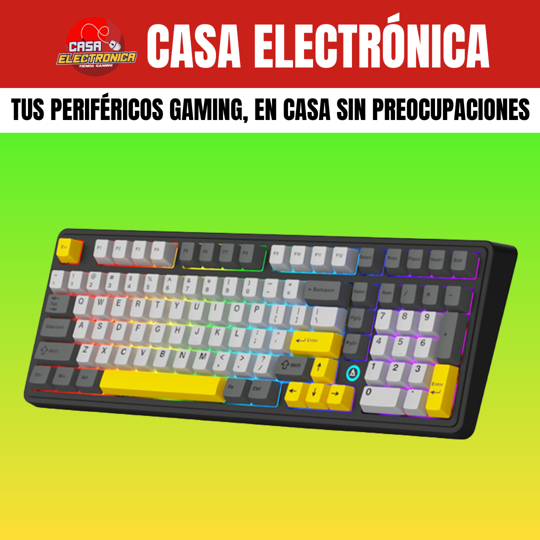 Teclado Mecánico Ajazz AK980 Sonido Cremoso Montaje Gasket RGB 100%