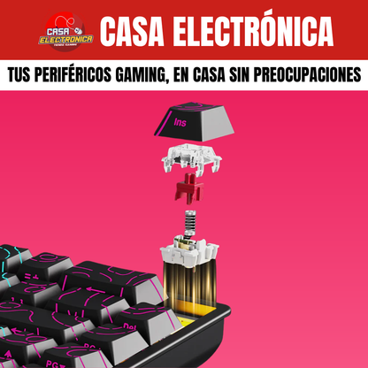 Teclado Mecánico Ajazz NK68 V2 65% Rainbow Reclinable Moderno Gaming