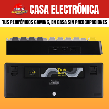 Teclado Mecánico Ajazz AK980 Con Pantalla 98% Trimodo RGB Con Perilla Batería Ultra Duradera