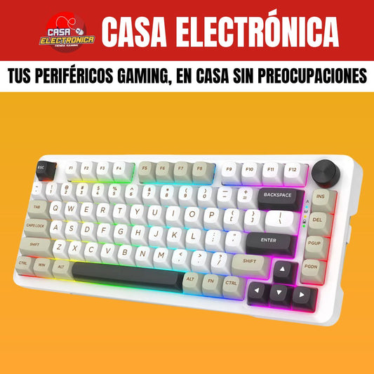 Teclado Mecánico Inalámbrico EYooso Z82 RGB Gasket 75% Sonido Cremoso