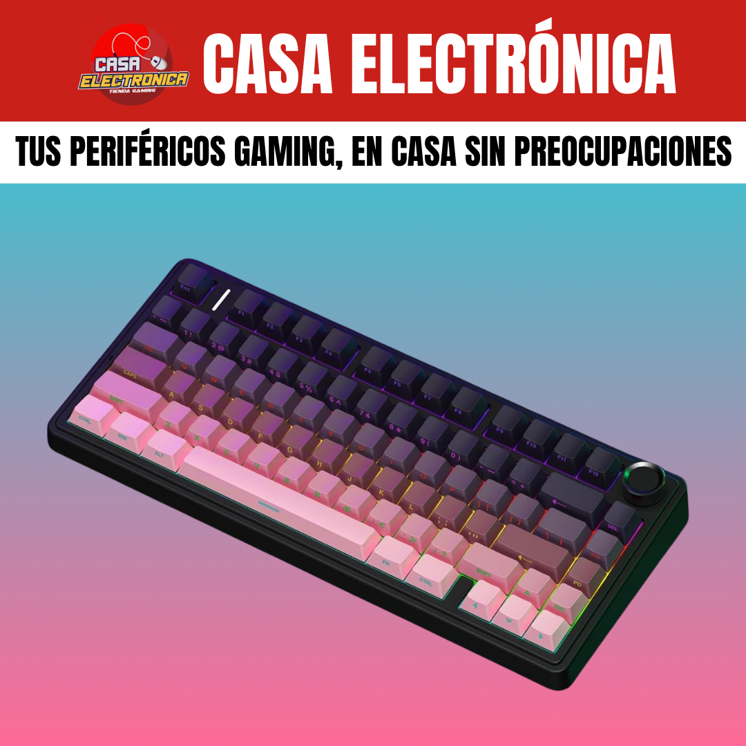 Teclado Inalámbrico Aula F75 PRO Mecánico 75% Sonido Cremoso Gasket RGB