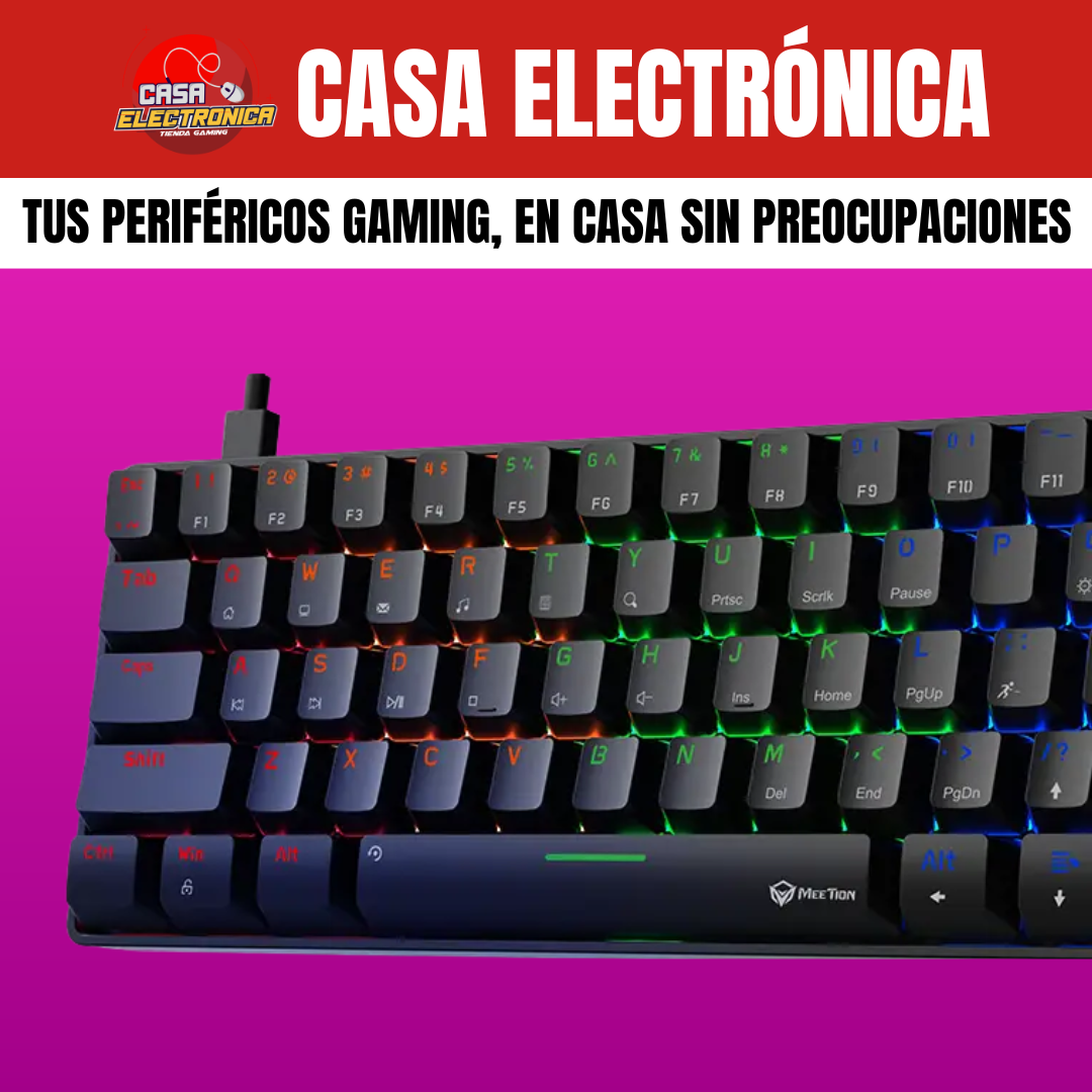 Teclado Mecánico Meetion MK005 Rainbow Led 60%
