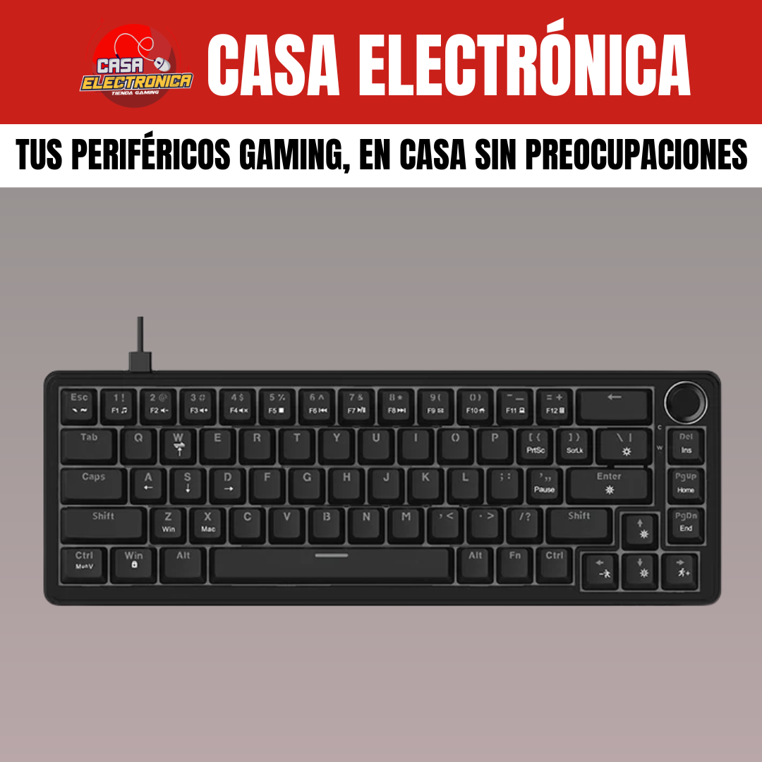 Teclado Mecánico Ajazz AK690 Gasket Sonido Cremoso con Perilla 65%