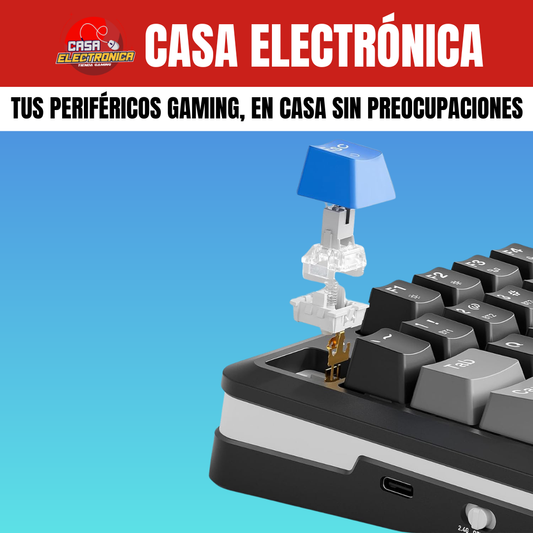 Teclado Inalámbrico Mecánico Redragon Cyrus PRO K681 RGB 75% Sonido Cremoso