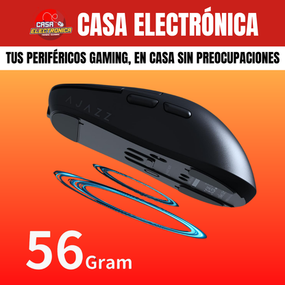 Mouse Inalámbrico Ajazz AJ159 PRO 8K HZ Polling Rate RGB Trimodo Base de Carga