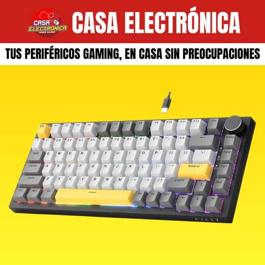 Teclado Mecánico Ajazz AK820 Montaje Gasket 75% Sonido Cremoso