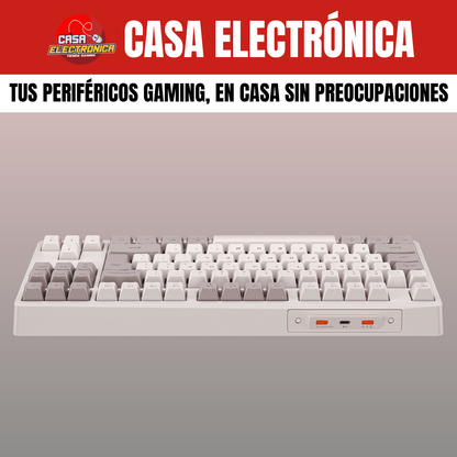 Teclado Mecánico Inalámbrico Español Meetion MK14 TKL Gasket Sonido Cremoso