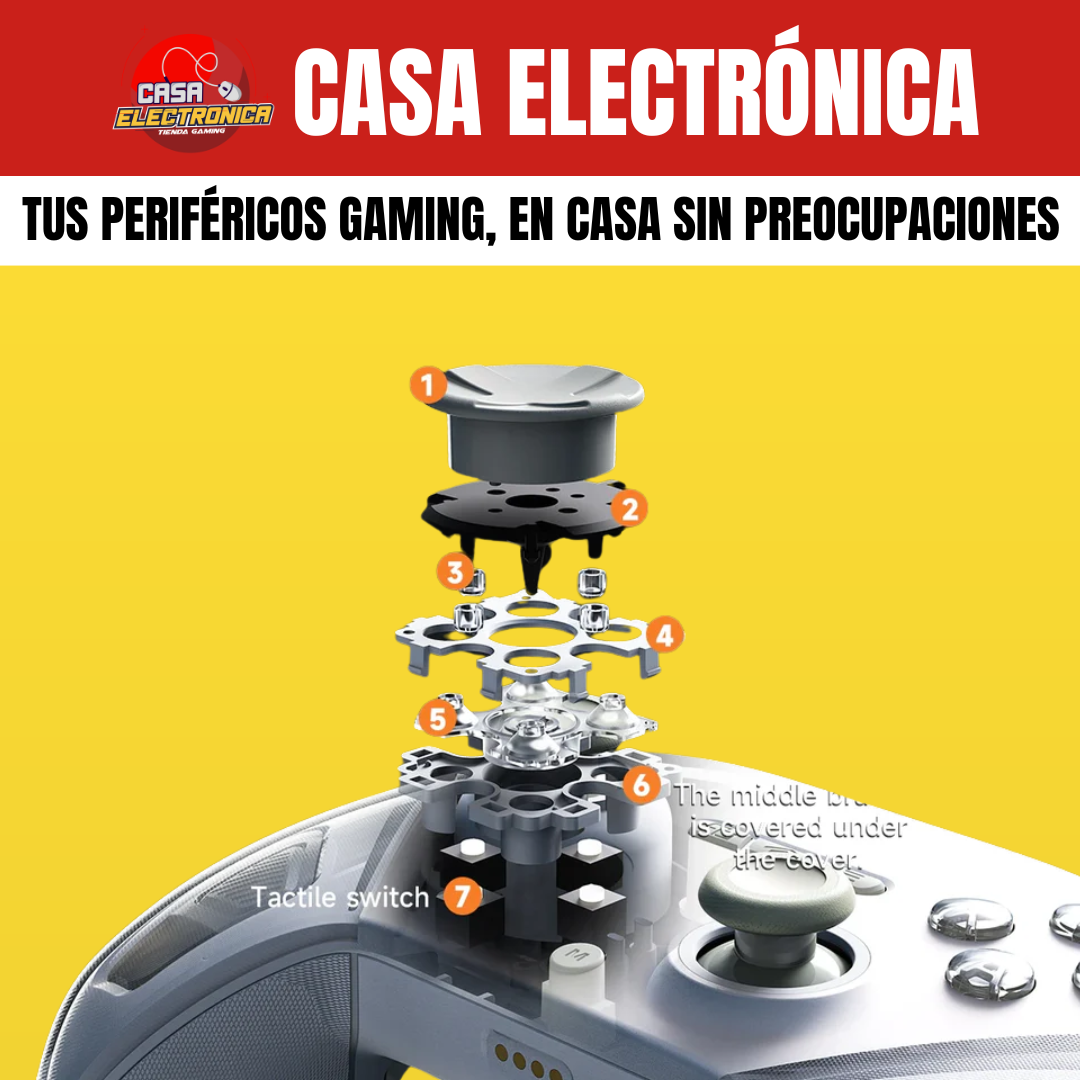 Mando Ajazz GP100 con Base de Carga Hall Effect RGB 800 mAH Trimodo