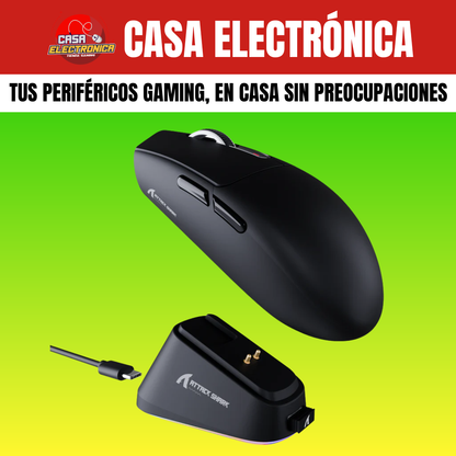 Mouse Inalámbrico Attack Shark G3 PRO Trimodo con Base de Carga