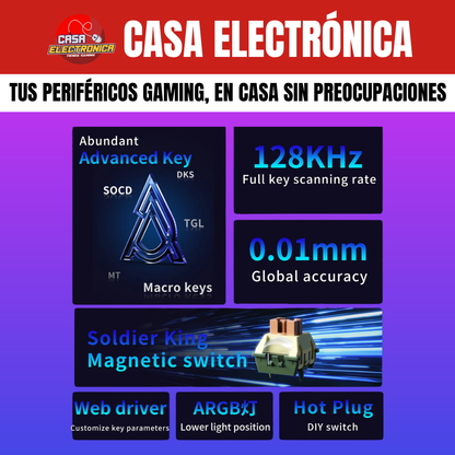 Teclado Magnético Ajazz AK980 Max HE Gasket Sonido Cremoso 8K Polling Rate RGB