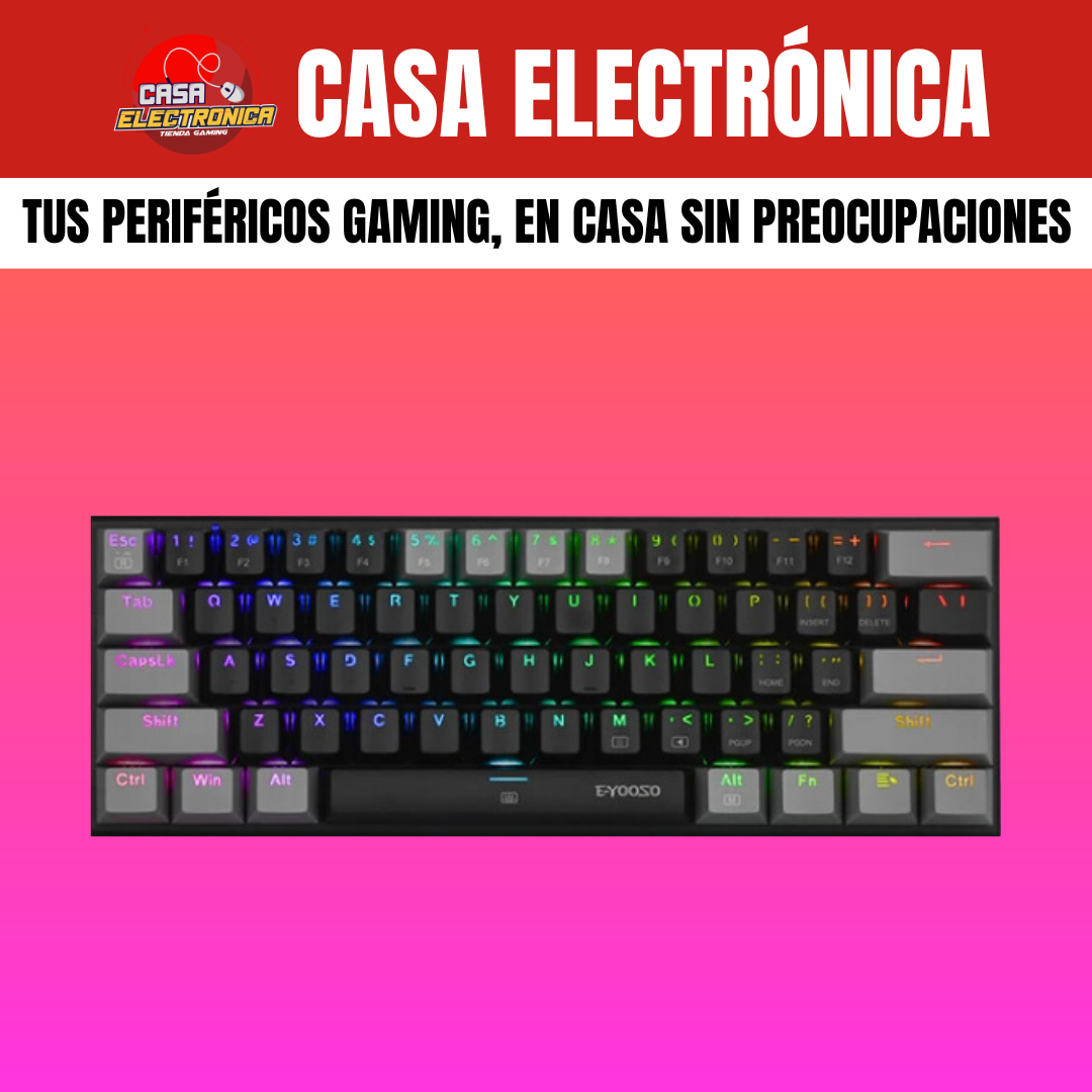 Teclado Mecánico EYooso Z11 RGB Negro-Gris Gamer