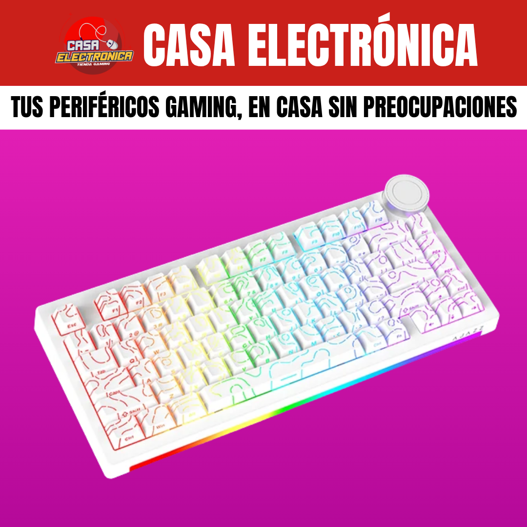 Teclado Inalámbrico Ajazz AK820 V2 Mecánico 10.000 mAH RGB Ultra Duradero