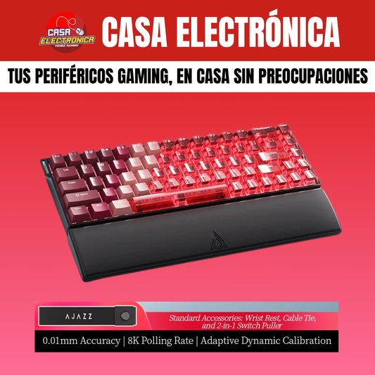 Teclado Magnético Ajazz AK680 V2 con Reposamuñecas RGB 0,01mm 65% Translúcido