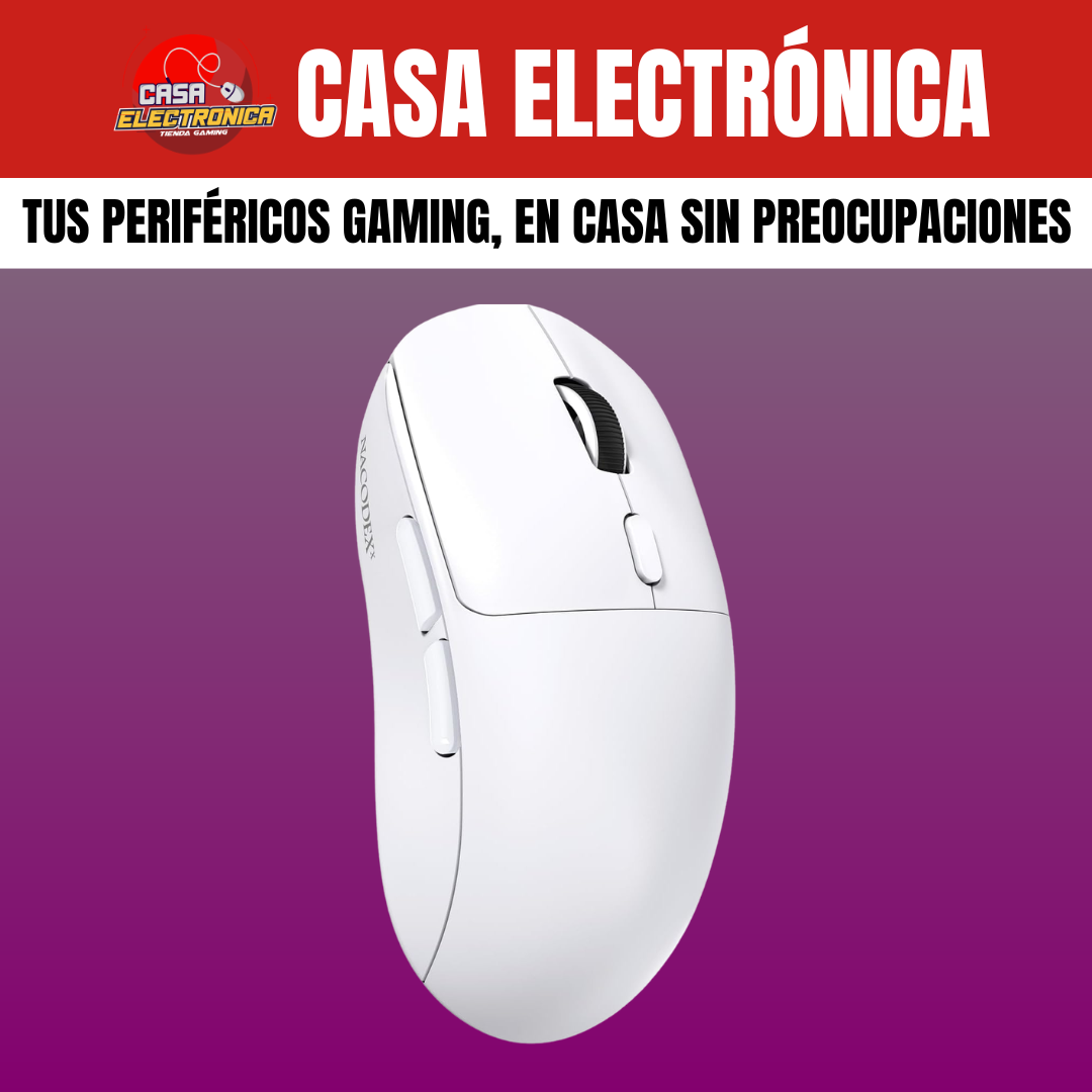Mouse Inalámbrico Ajazz NJ07 Trimodo UltraLigero Gaming Programable 12K