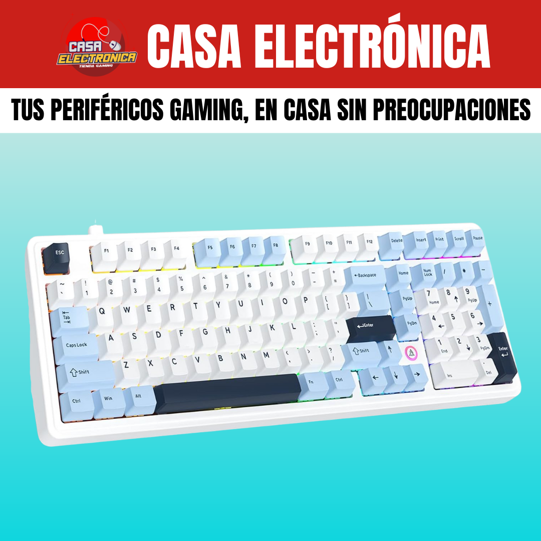 Teclado Mecánico Ajazz AK980 Sonido Cremoso Montaje Gasket RGB 100%