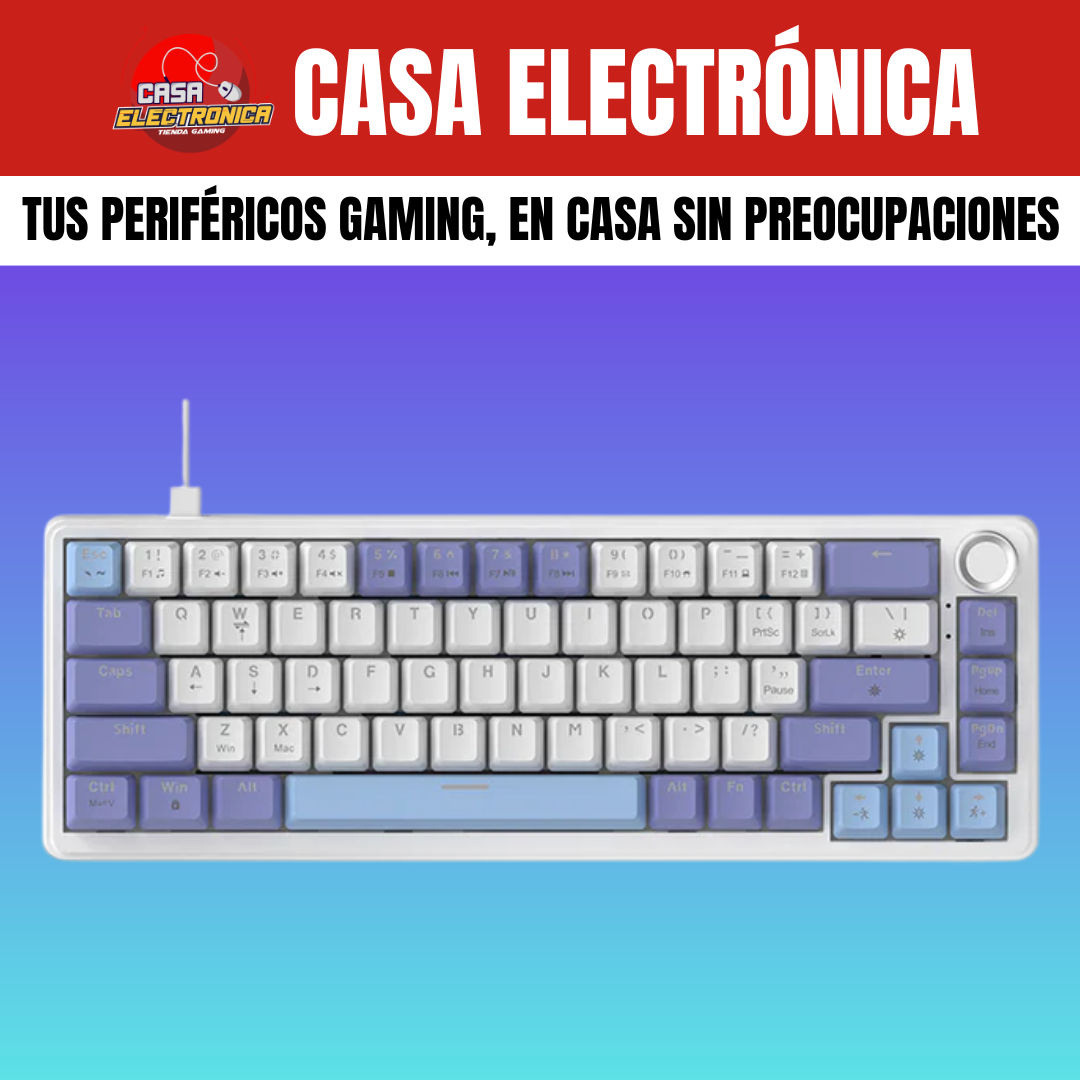Teclado Mecánico Ajazz AK690 Gasket Sonido Cremoso con Perilla 65%