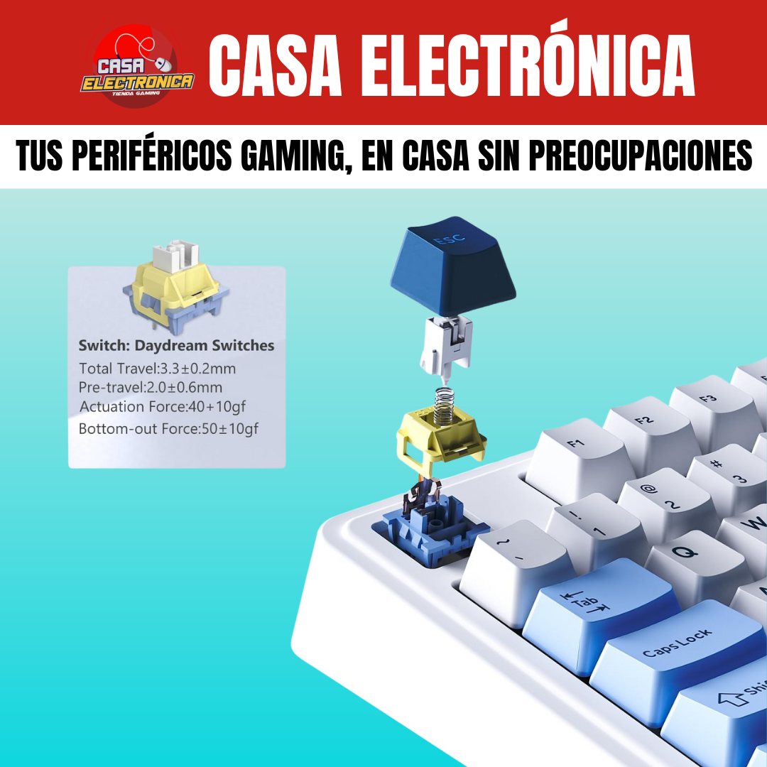 Teclado Mecánico Ajazz AK980 Sonido Cremoso Montaje Gasket RGB 100%