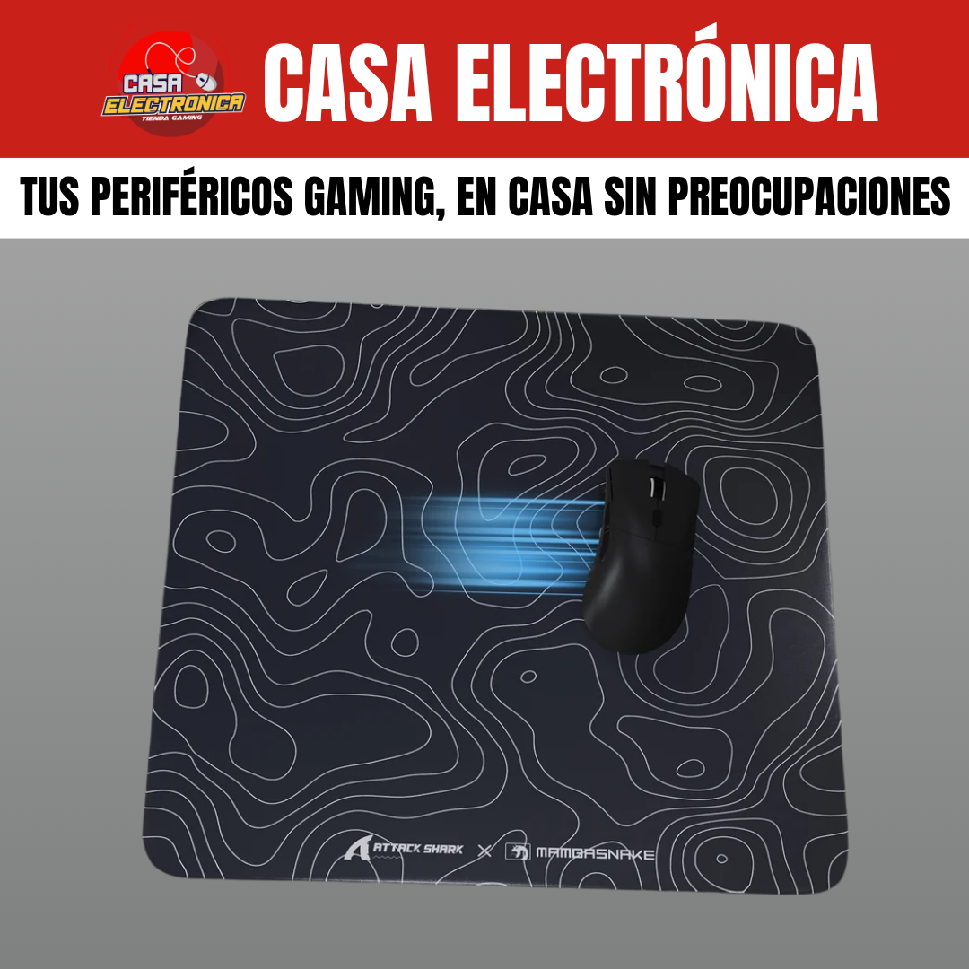 Mousepad de Vidrio Attack Shark CM05 Competitivo Alta Precisión Grande 45 x 40 CM