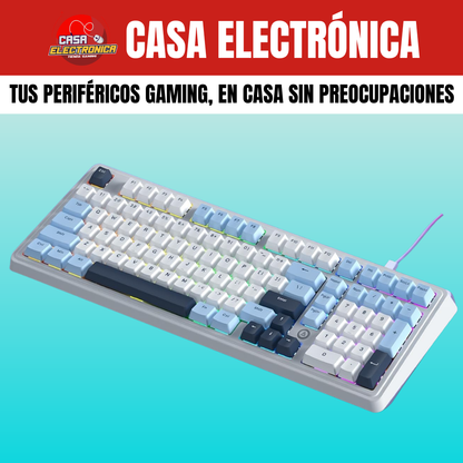 Teclado Mecánico Ajazz AK980 Sonido Cremoso Montaje Gasket RGB 100%