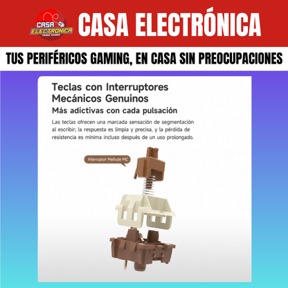 Teclado Mecánico Ajazz AK690 Gasket Sonido Cremoso con Perilla 65%