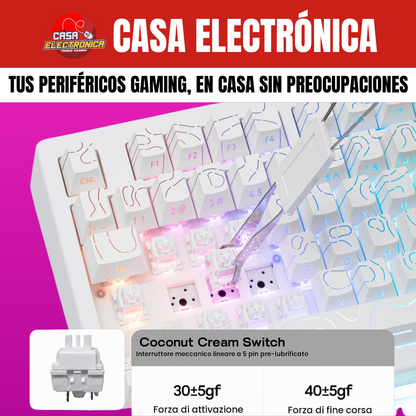 Teclado Inalámbrico Ajazz AK820 V2 Mecánico 10.000 mAH RGB Ultra Duradero