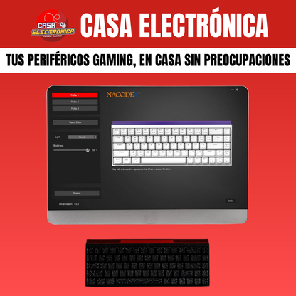 Teclado Mecánico Ajazz NK68 65% Rainbow Con Barra de Luz RGB