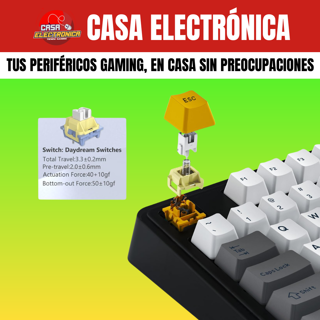 Teclado Mecánico Ajazz AK980 Sonido Cremoso Montaje Gasket RGB 100%