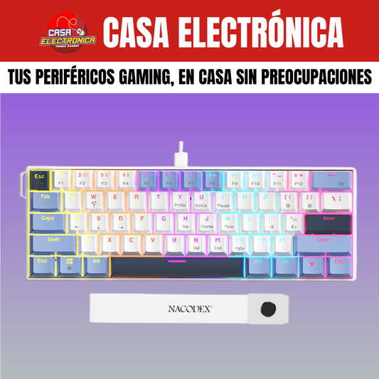 Teclado Mecánico Ajazz NK61 60% Arcoiris Led Gaming