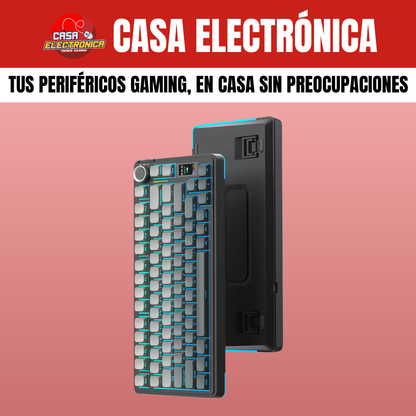 Teclado Inalámbrico Mecánico Aula S75 PRO RGB 75% Sonido Cremoso con Pantalla