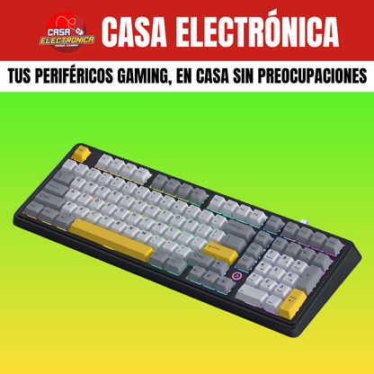 Teclado Mecánico Ajazz AK980 Sonido Cremoso Montaje Gasket RGB 100%