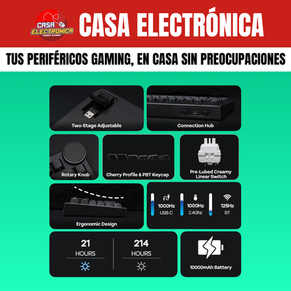 Teclado Inalámbrico Ajazz AK820 V2 Mecánico 8.000 mAH RGB