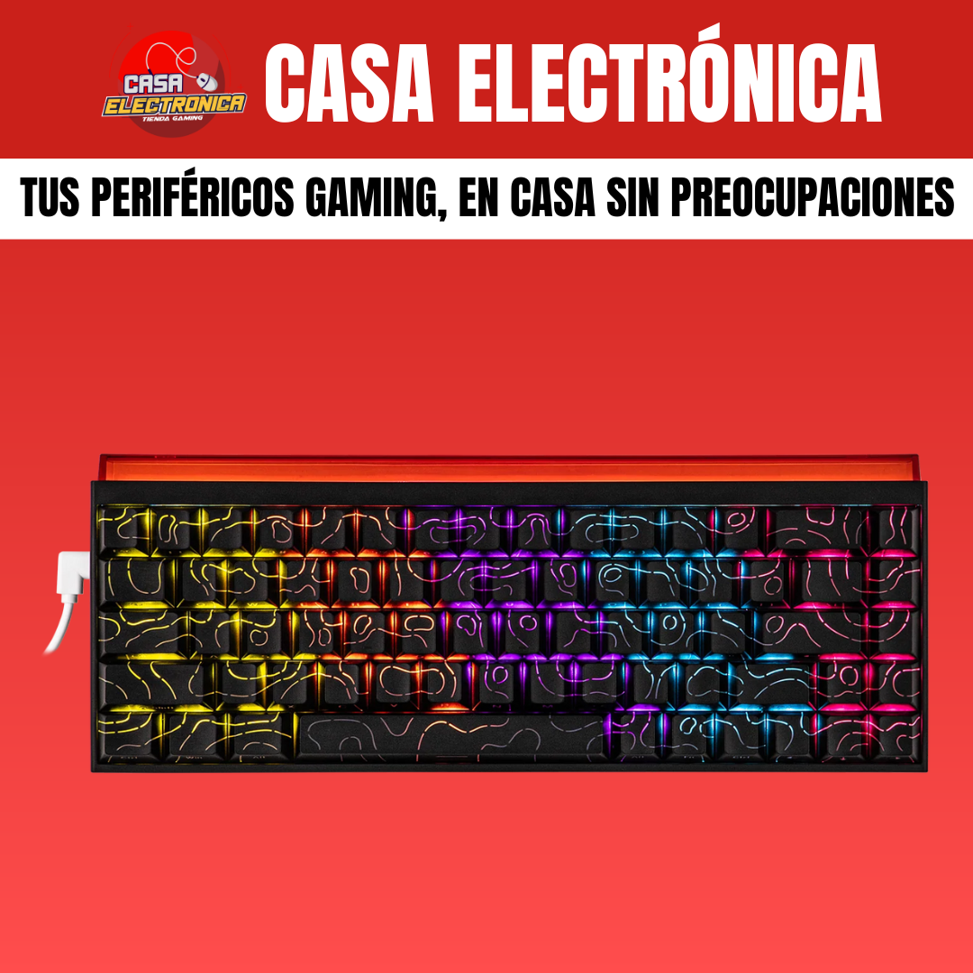 Teclado Mecánico Ajazz NK68 65% Rainbow Con Barra de Luz RGB