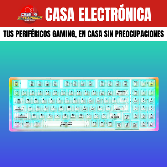 Teclado Mecánico EYooso Z94 Transparente 90% Gamer