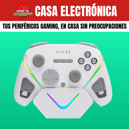 Mando Ajazz GP100 con Base de Carga Hall Effect RGB 800 mAH Trimodo