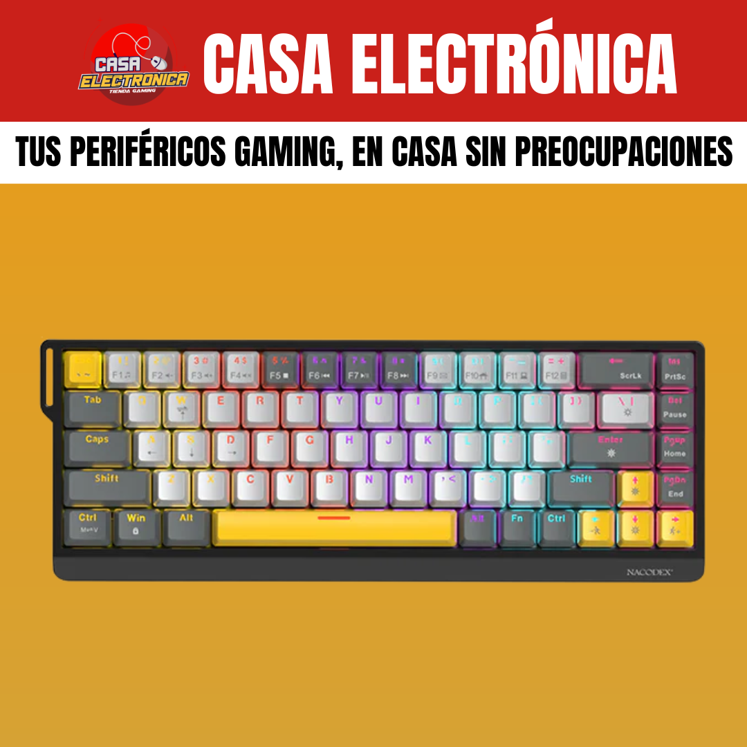 Teclado Mecánico Ajazz NK68 V2 65% Rainbow Reclinable Moderno Gaming