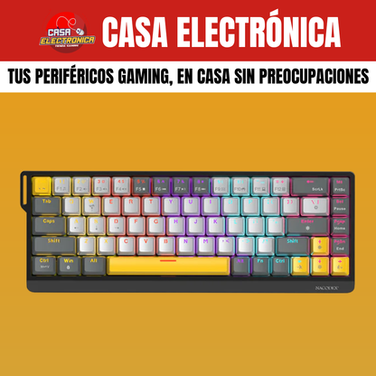 Teclado Mecánico Ajazz NK68 V2 65% Rainbow Reclinable Moderno Gaming
