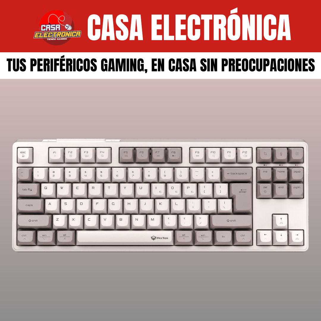 Teclado Mecánico Inalámbrico Español Meetion MK14 TKL Gasket Sonido Cremoso