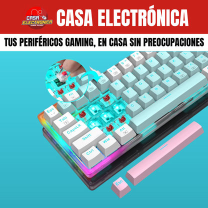 Teclado Mecánico EYooso Z11T 60% Laterales RGB