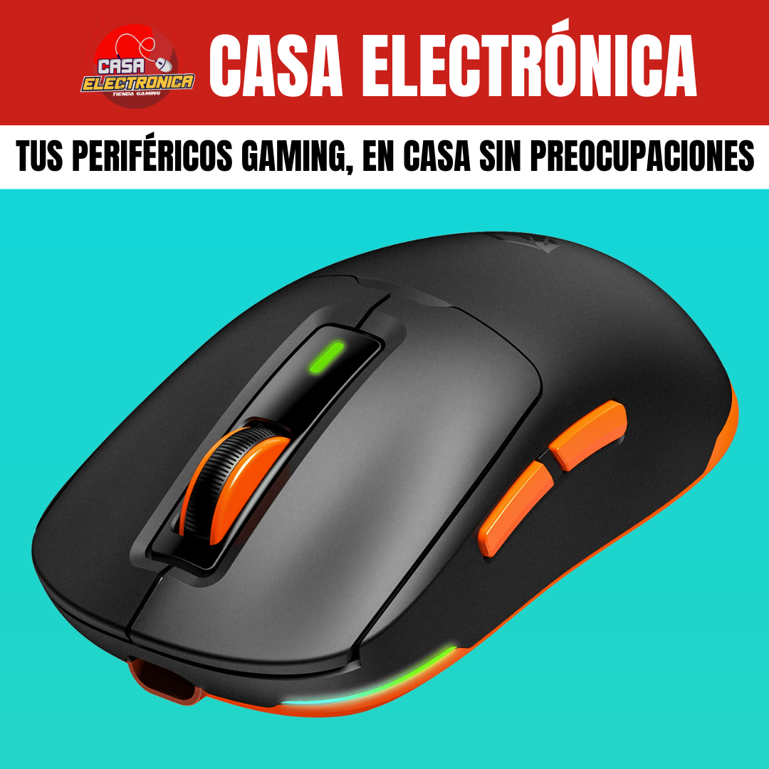 Mouse Inalámbrico Meetion GW24 Trimodo RGB 8K DPI Ligero