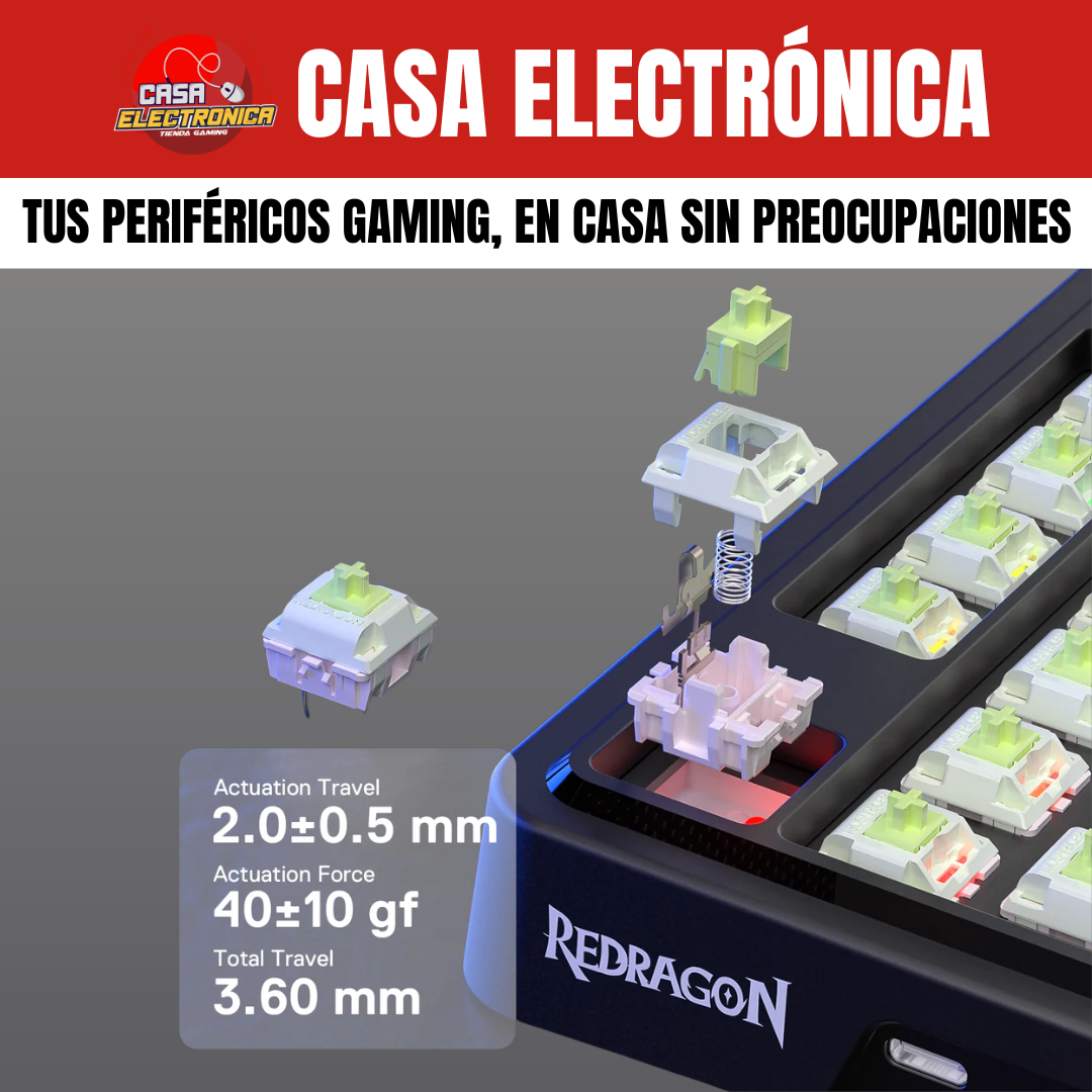 Teclado Mecánico Inalámbrico Redragon Ucal PRO 75% Sonido Cremoso RGB