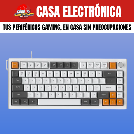 Teclado Cableado Ajazz AF82 Membrana RGB Silencioso con Perilla