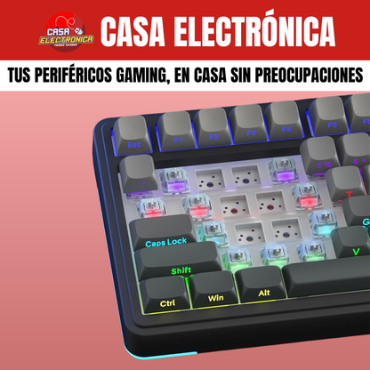 Teclado Inalámbrico Mecánico Aula S75 PRO RGB 75% Sonido Cremoso con Pantalla
