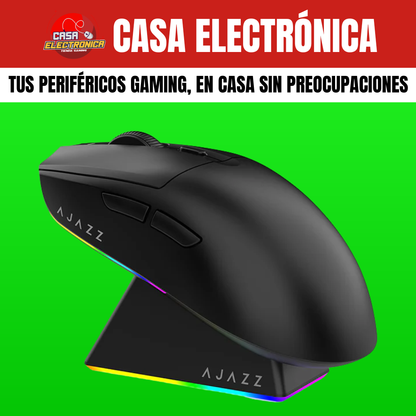 Mouse Inalámbrico Ajazz AJ139 V2 MC Trimodo Base de Carga