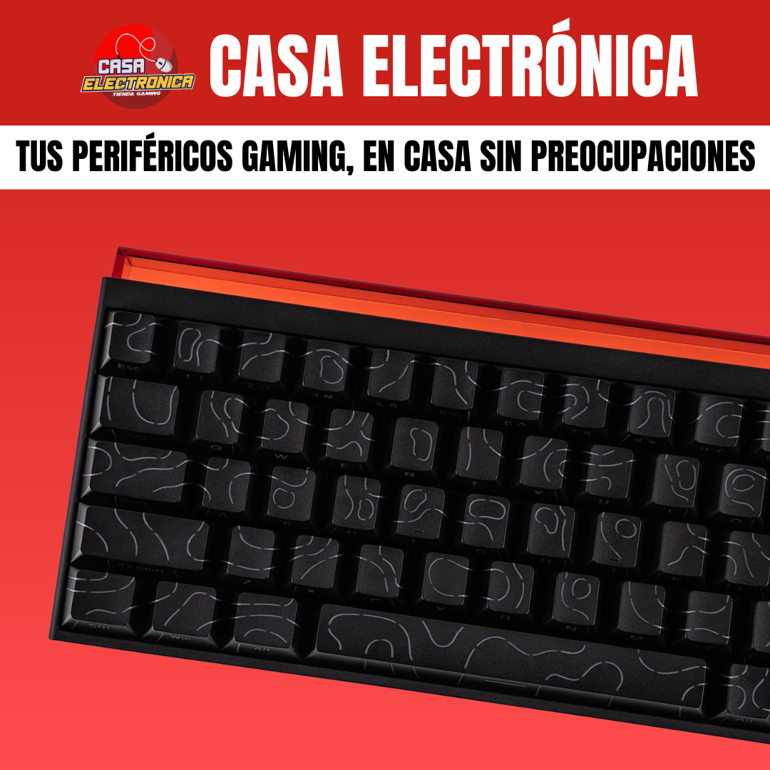 Teclado Mecánico Ajazz NK68 65% Rainbow Con Barra de Luz RGB