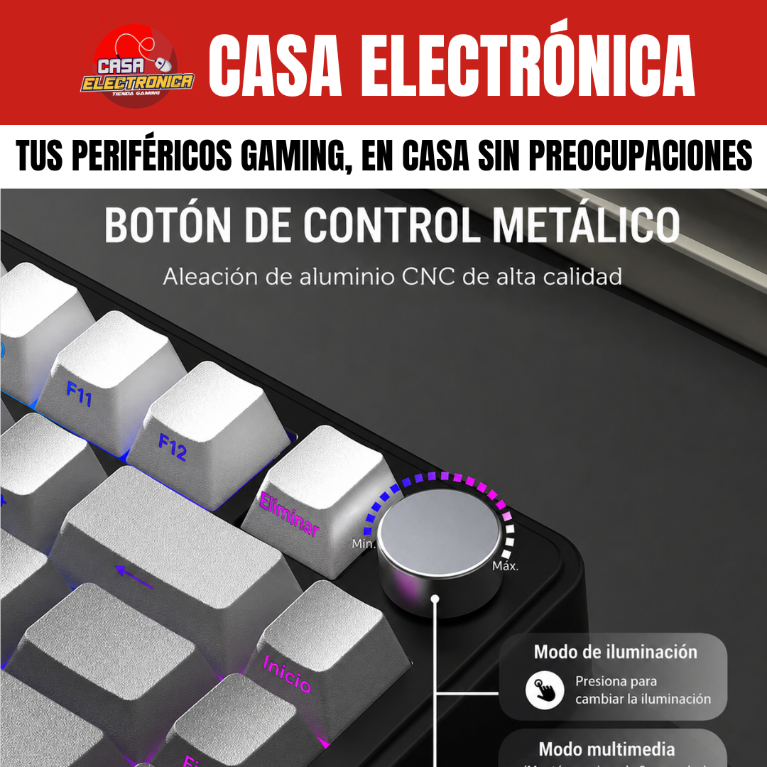 Teclado Inalámbrico Attack Shark X85 Sonido Cremoso 75% RGB