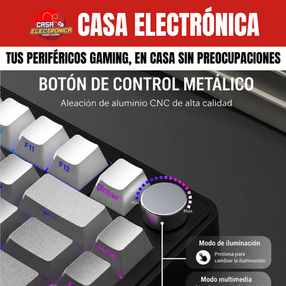 Teclado Inalámbrico Attack Shark X85 Sonido Cremoso 75% RGB