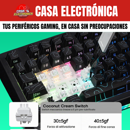 Teclado Inalámbrico Ajazz AK820 V2 Mecánico 8.000 mAH RGB